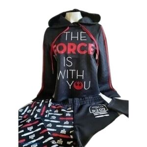 Star Wars women sweat suit hoodie & sweet pans pullover black/red  disney SZ M